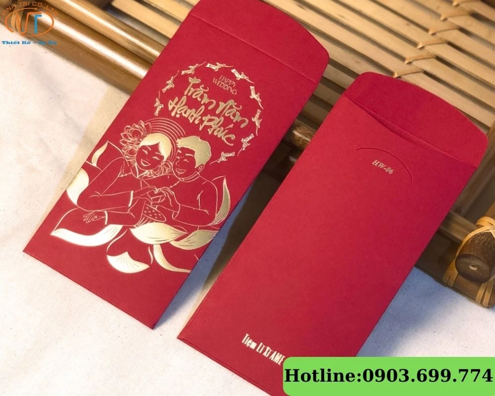 Mẫu bao lì xì ép kim giấy mỹ thuật