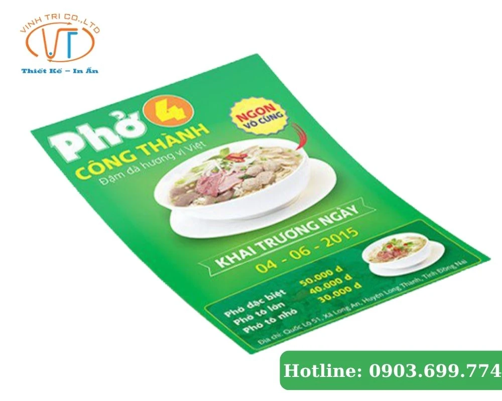 Màu sắc tờ rơi sử dụng gam màu tươi sáng, nổi bật