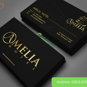 Card visit ép kim có dòng chữ ký Amellia