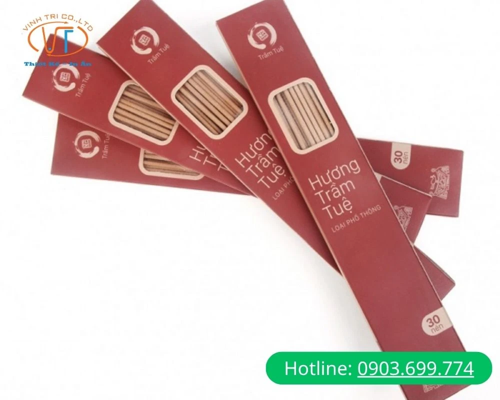 Hộp đựng nhang màu đỏ đô