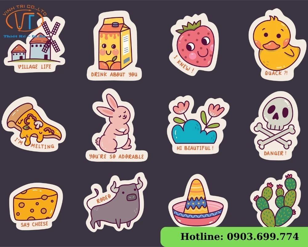 Mẫu sticker dành cho bé yêu