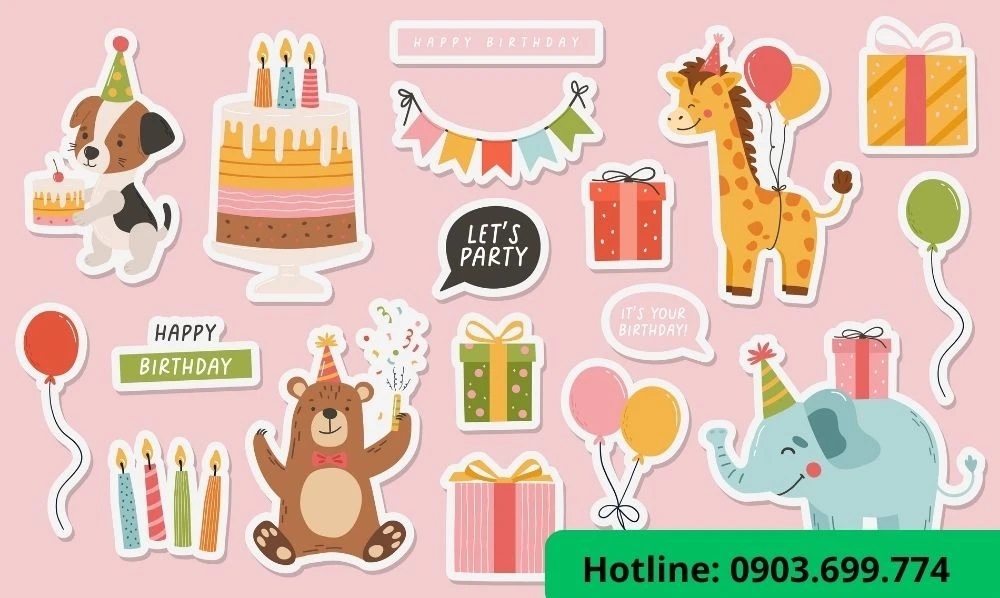 Sticker cho bé nhỏ ngày sinh nhật