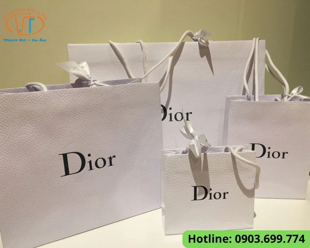 Túi giấy Dior màu trắng nổi bật