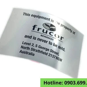 Tem decal xi bạc cho thương hiệu Fructor