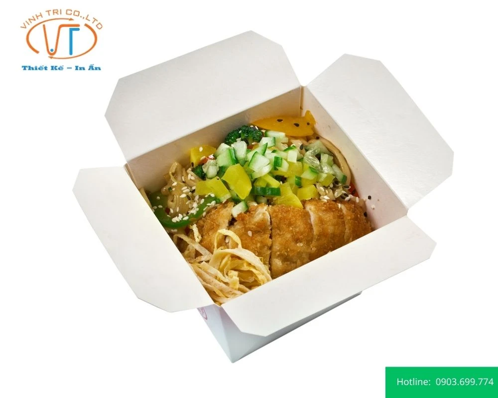 Hộp đựng cơm kraft trắng