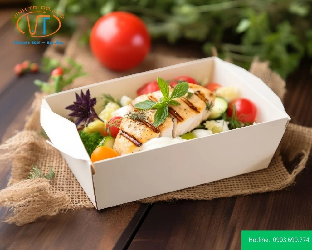 Hộp giấy đựng cơm đơn giản