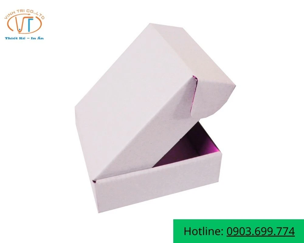 Hộp giấy nắp gài màu trắng