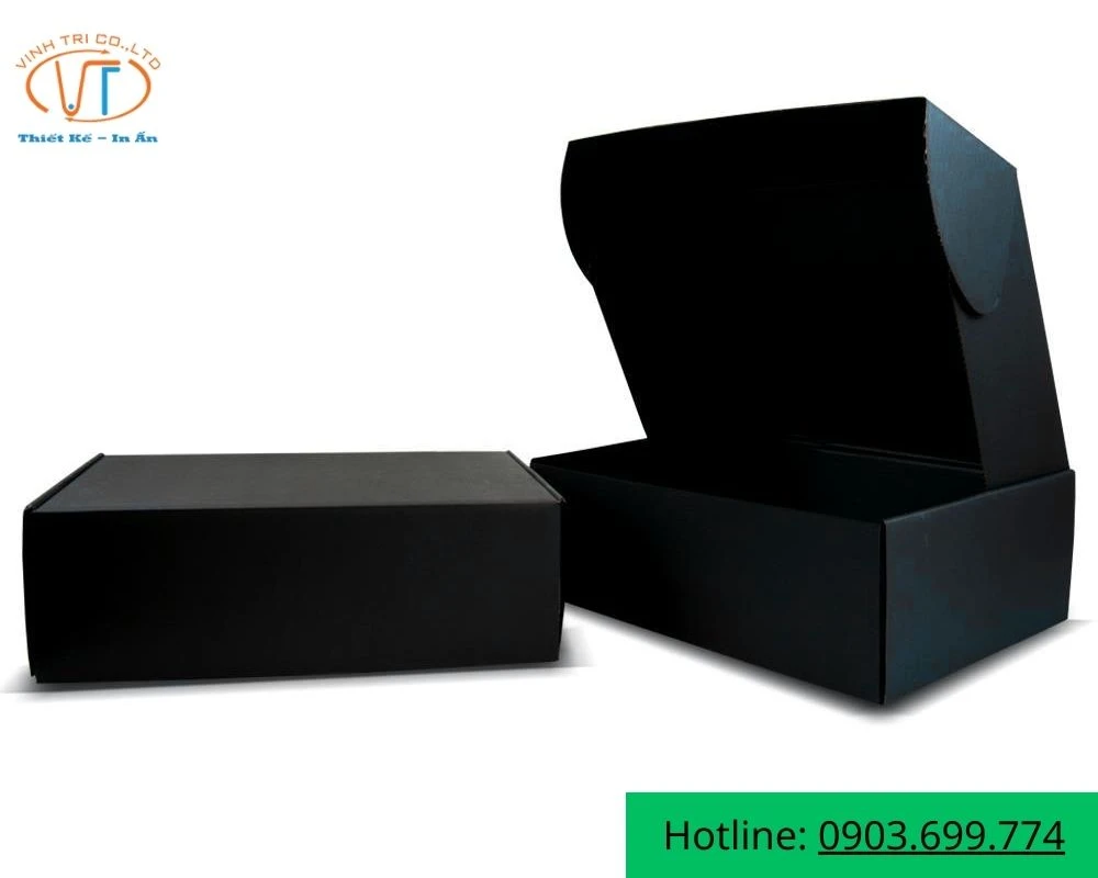 Hộp giấy nắp gài màu đen huyền bí