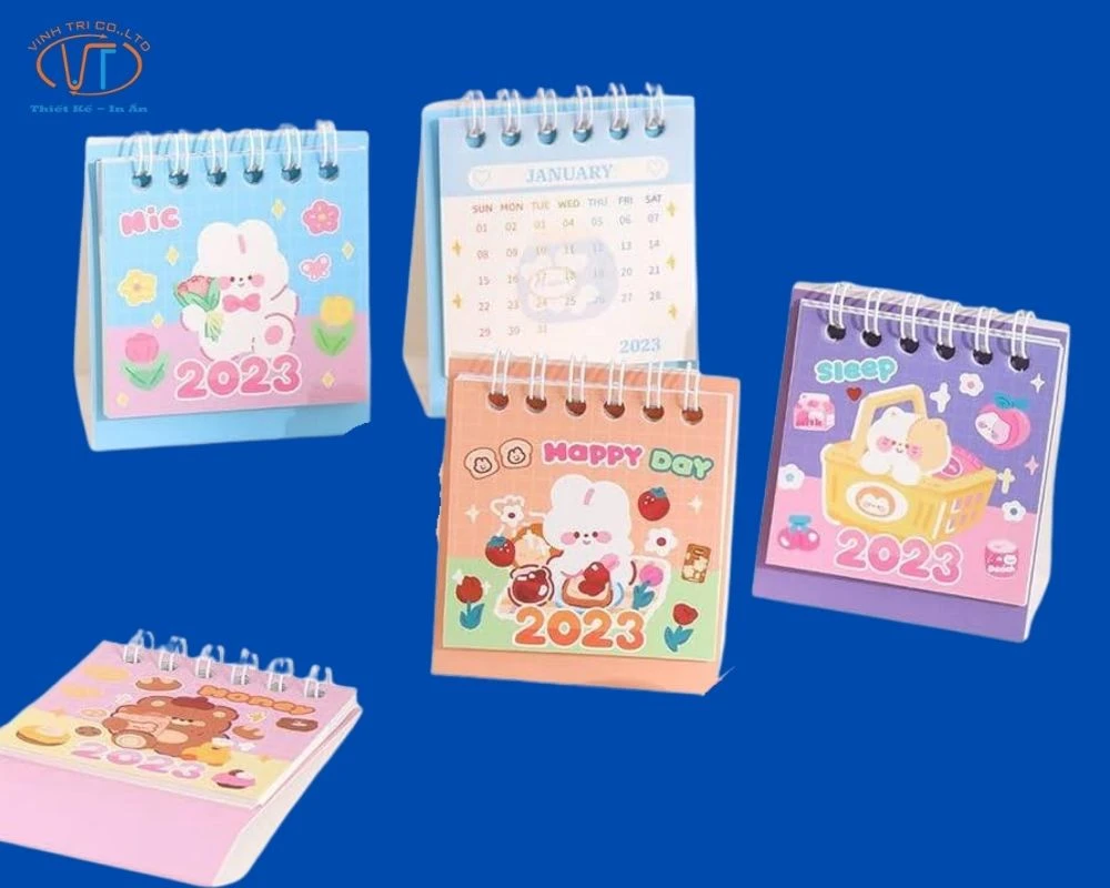 Mẫu lịch mini nhiều con vật