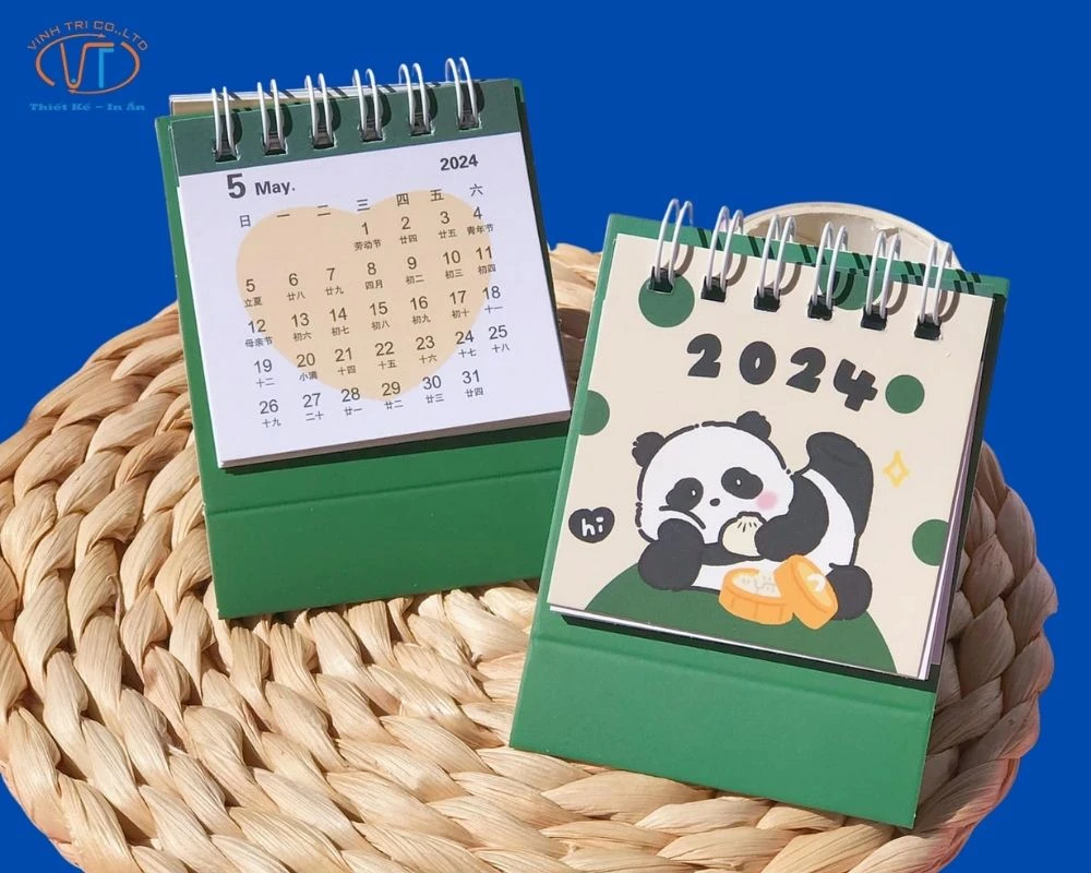 Mẫu lịch mini dẹp hình con gấu