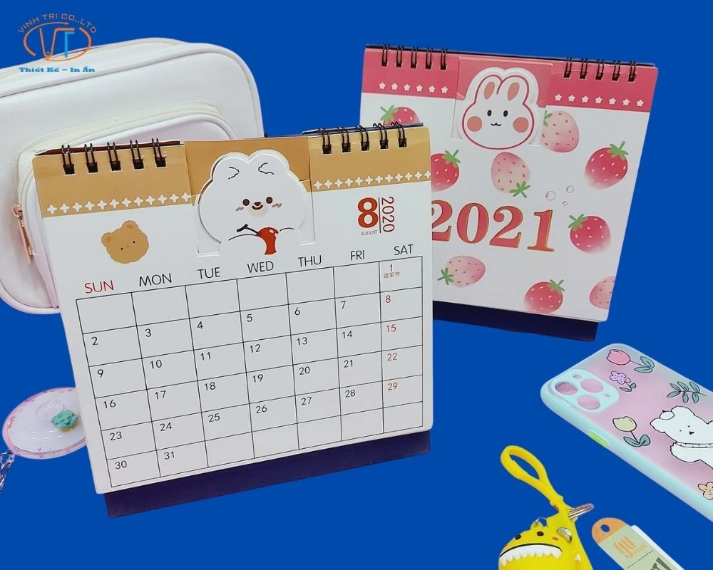 Mẫu lịch mini dẹp hình con thỏ