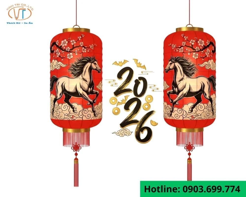 Sticker đèn lồng hình con ngựa