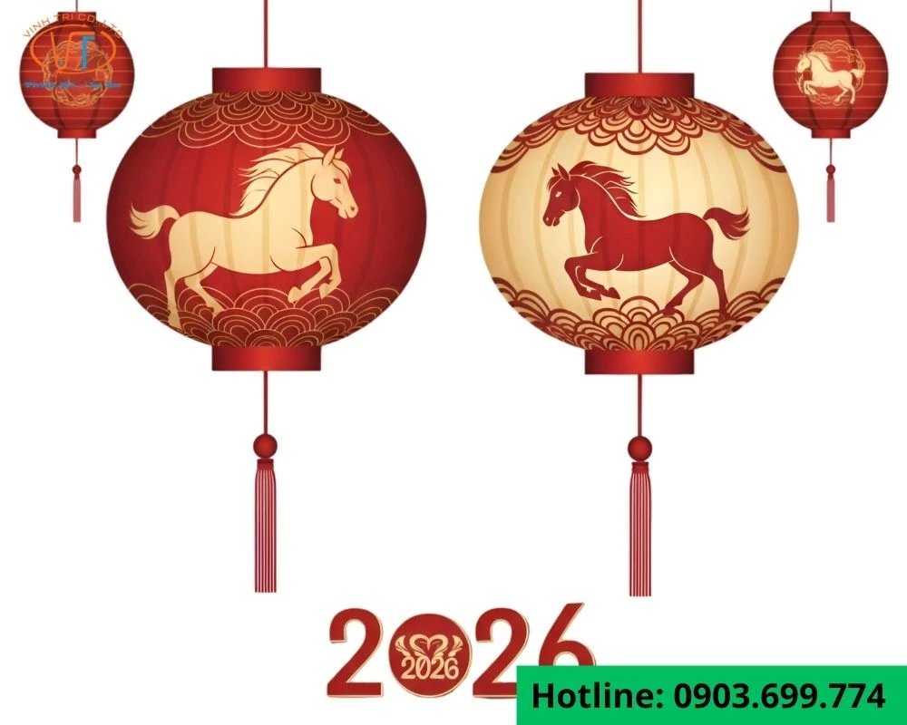 Sticker đèn lồng tròn xuân 2026