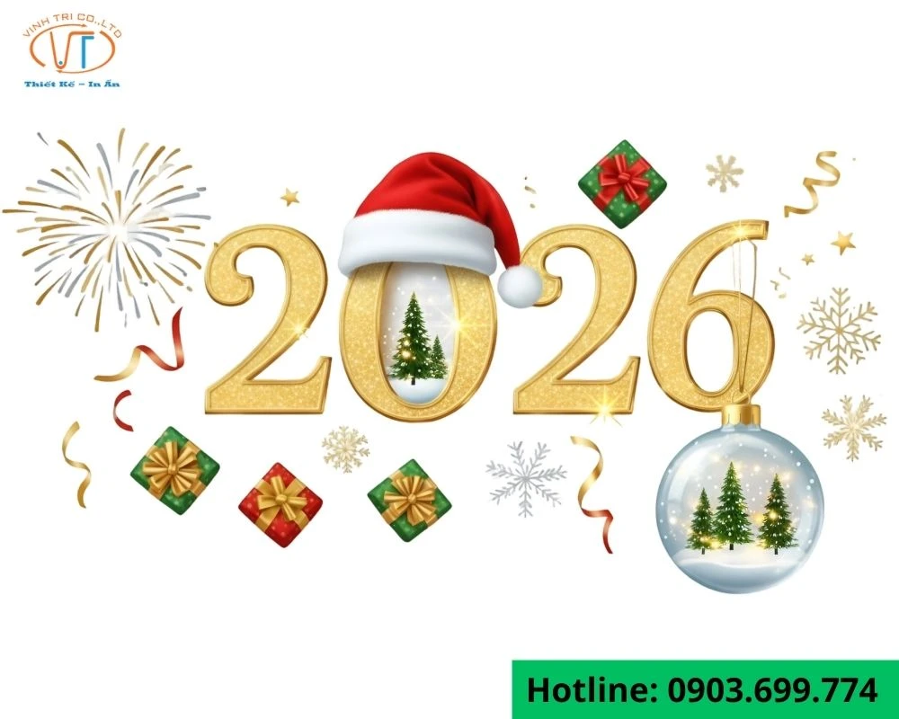 Mẫu sticker noel và tết 2026