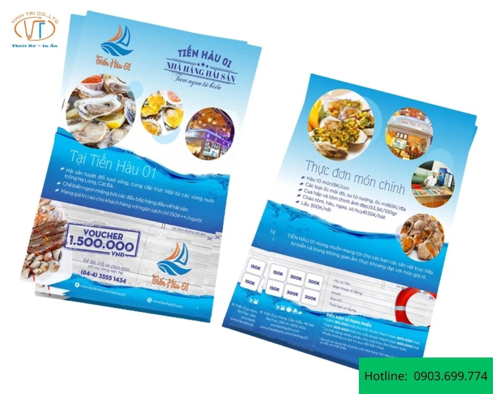 Mẫu Flyer có màu xanh trời nổi bật