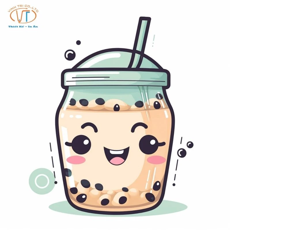 Mẫu sticker trà sữa dạng bình