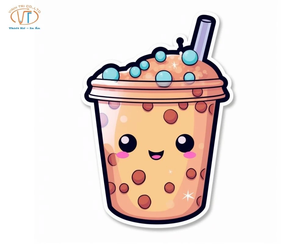 Mẫu sticker trà sữa đáng yêu