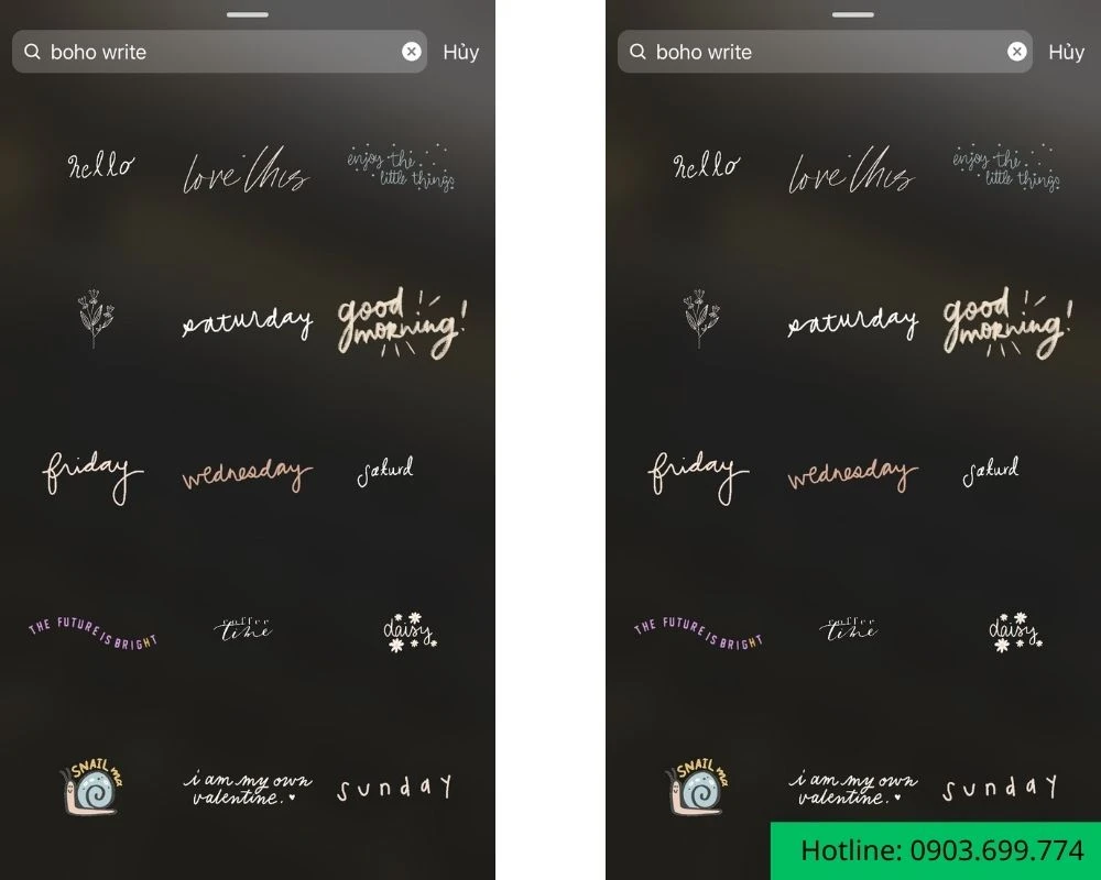 Mẫu sticker Instagram dạng văn bản