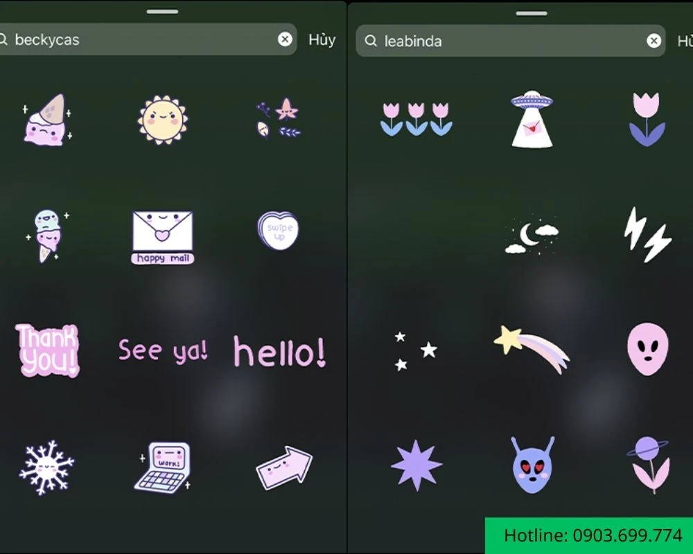 Mẫu sticker Instagram với tone hồng pastel