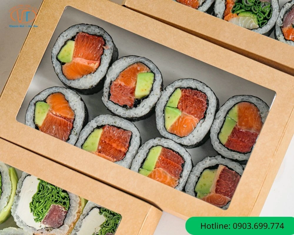 Hộp đựng sushi bằng giấy kraft