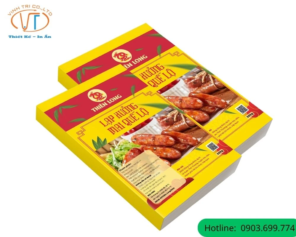 Hộp đựng lạp xưởng màu vàng