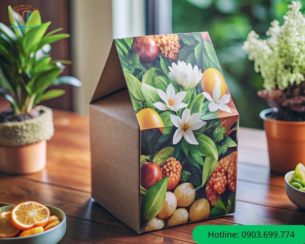 Mẫu hộp đựng trái cây kraft có màu sắc đẹp