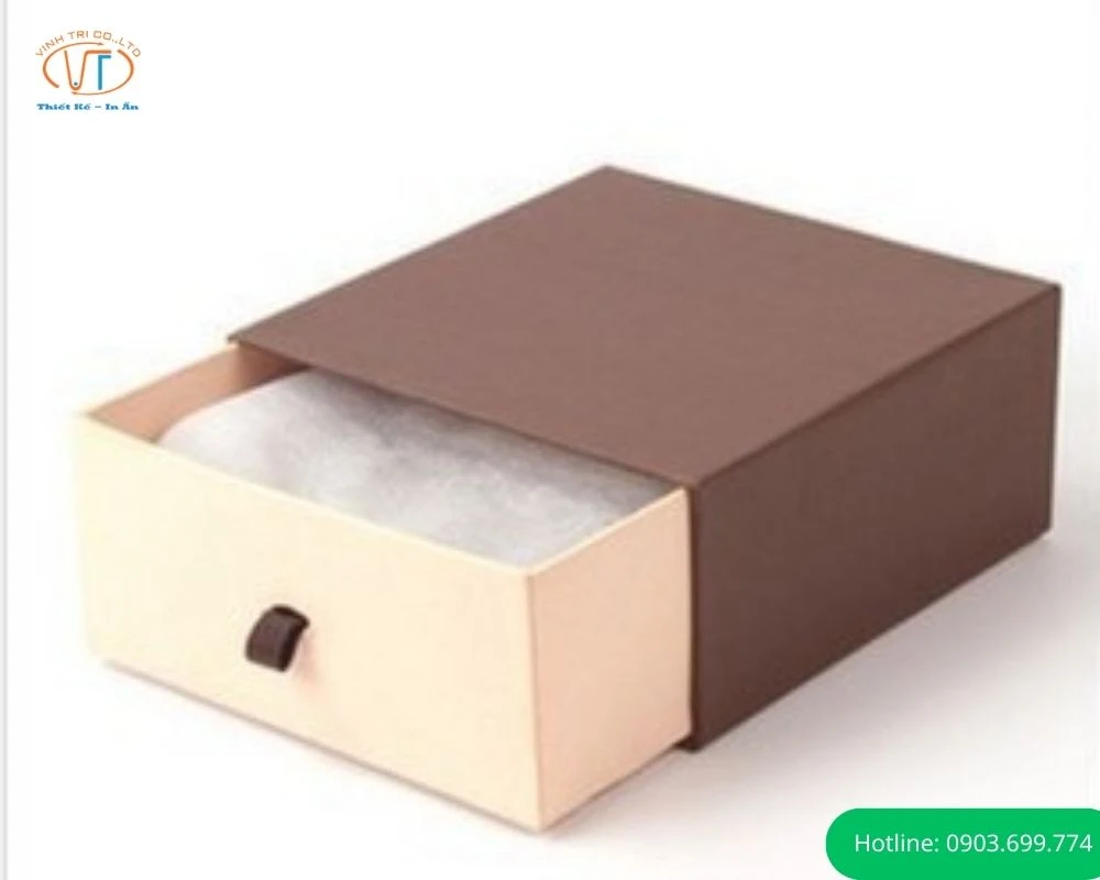 Mẫu hộp nắp kéo đựng áo quần