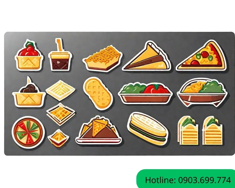 Sticker đồ ăn vặt dễ thương