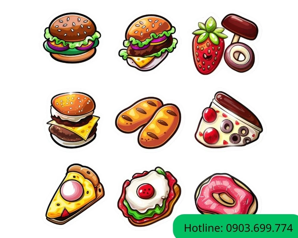 Sticker về các loại bánh