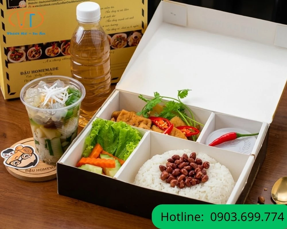 Hộp giấy đựng xôi màu đen