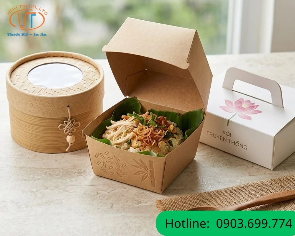 Hộp Giấy Đựng Xôi