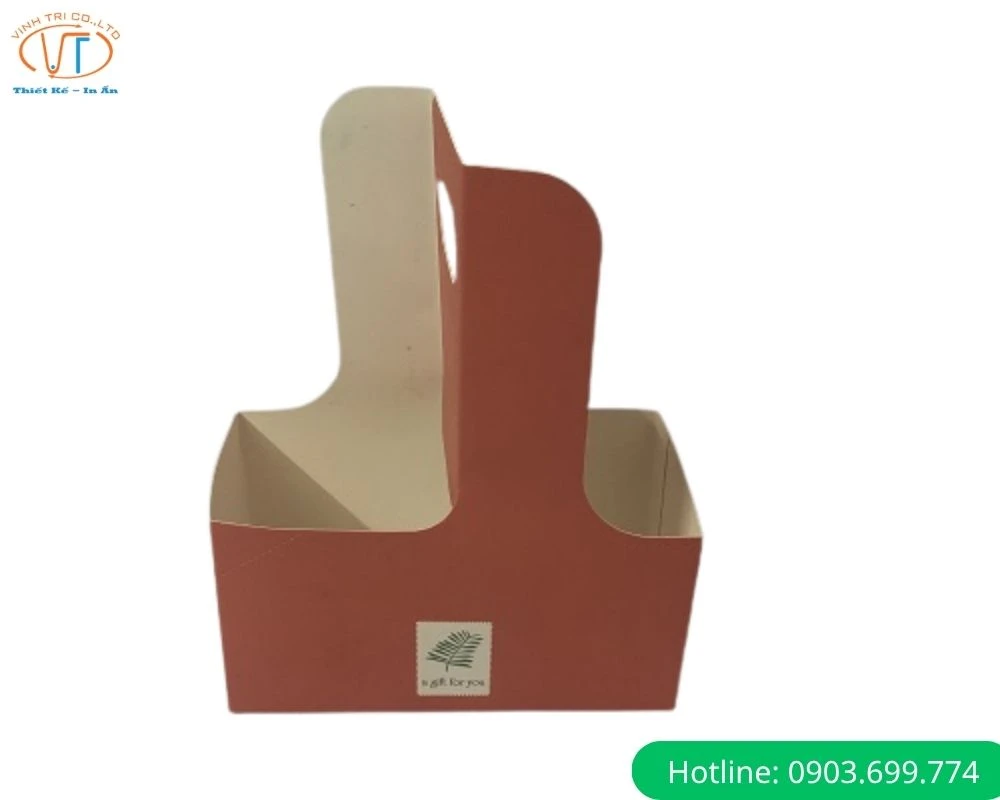 Túi giấy 2 ngăn màu đỏ