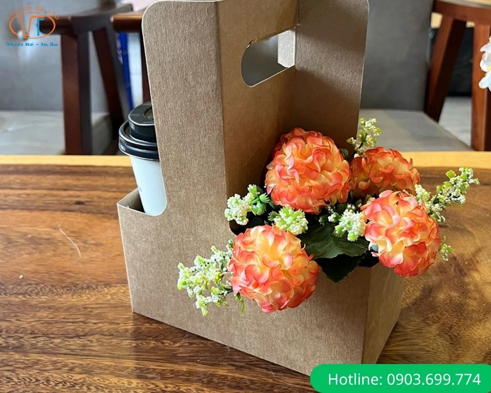 Mẫu túi giấy đựng hoa hai ngăn