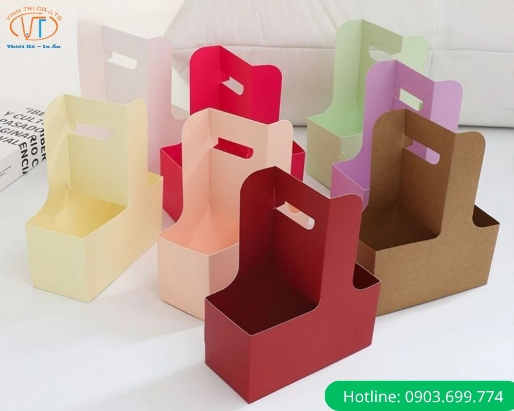 Mẫu túi giấy 2 ngăn nhiều màu