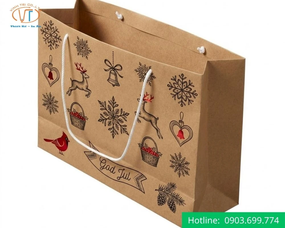 Túi giấy Noel Kraft