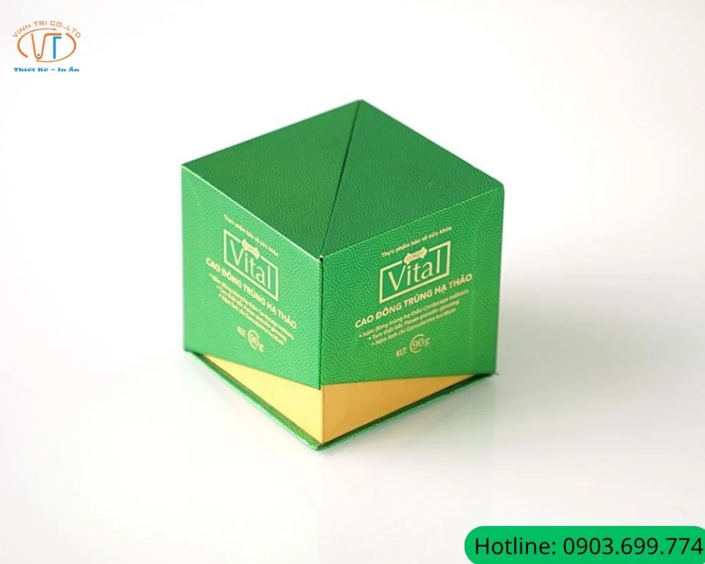 Hộp giấy kem màu xanh