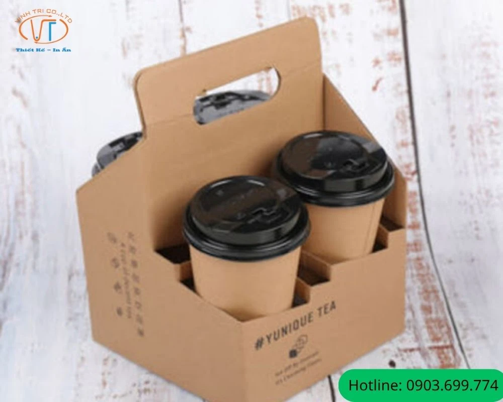 Hộp đựng cafe mang đi dạng tay cầm