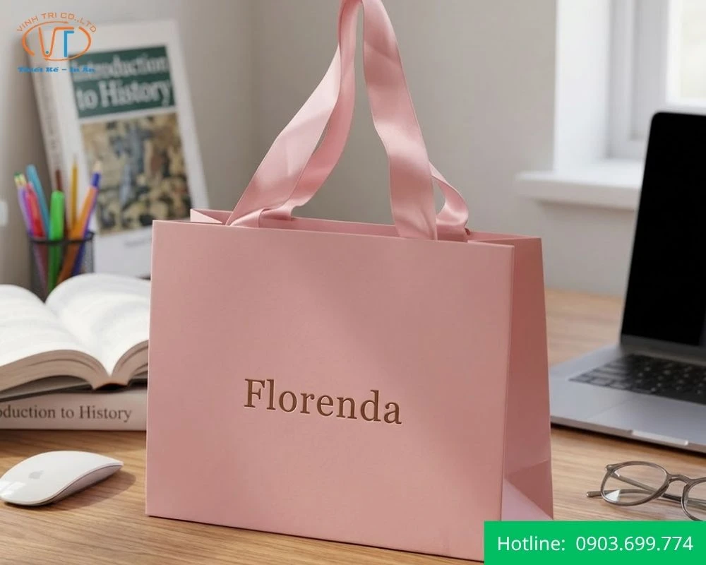 Túi quai lụa màu hồng của Florenda