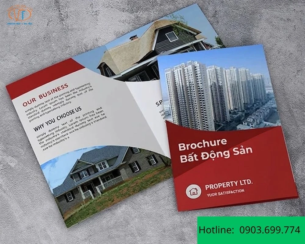 Brochure bất đông sản màu đỏ