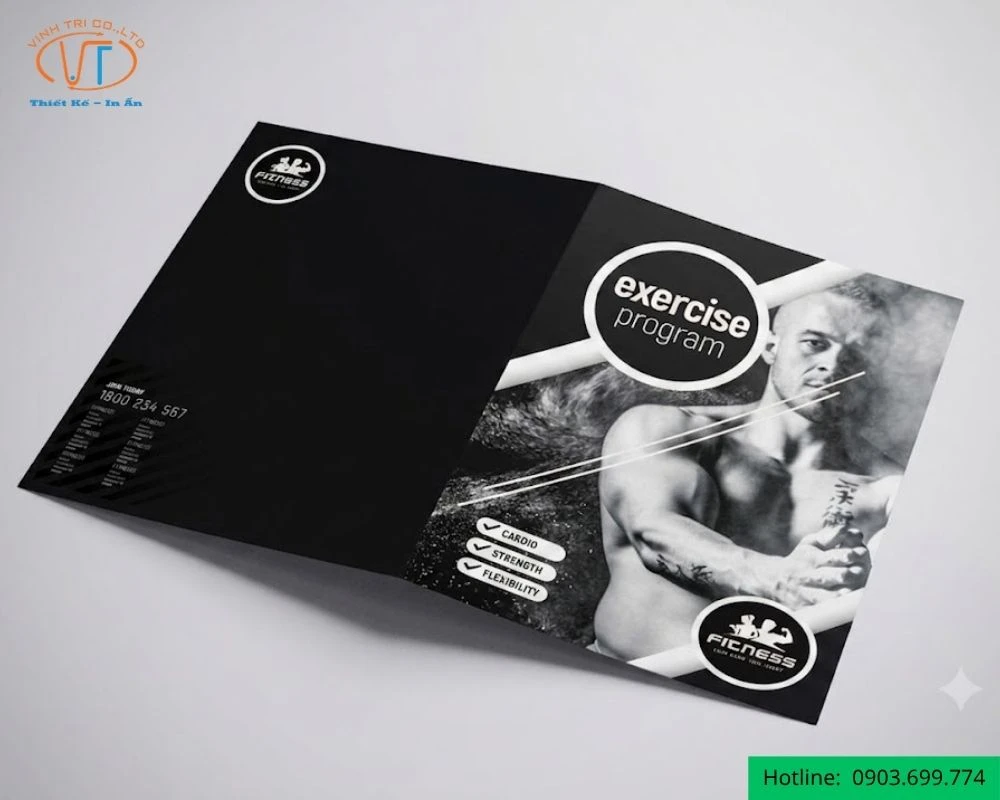 Brocchure gym màu đen