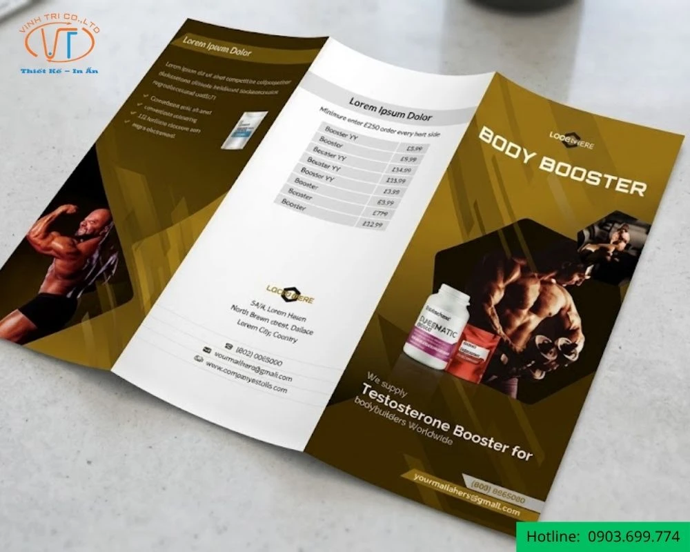 Brochure gym màu vàng nổi bật