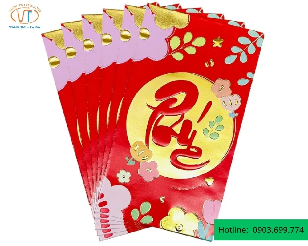 Mẫu bao lì xì có chữ Phúc