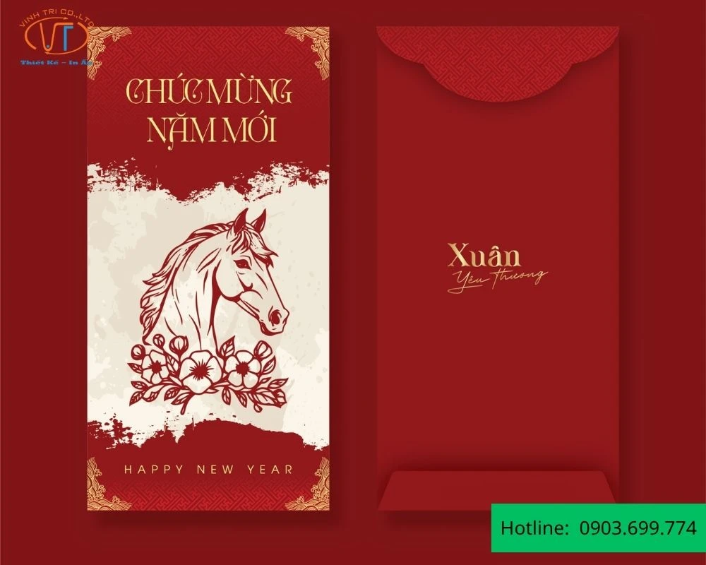 Mẫu bao lì xì hình con ngựa