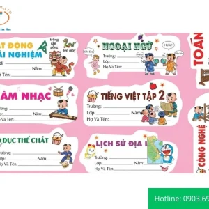 Tem nhãn vở theo môn học