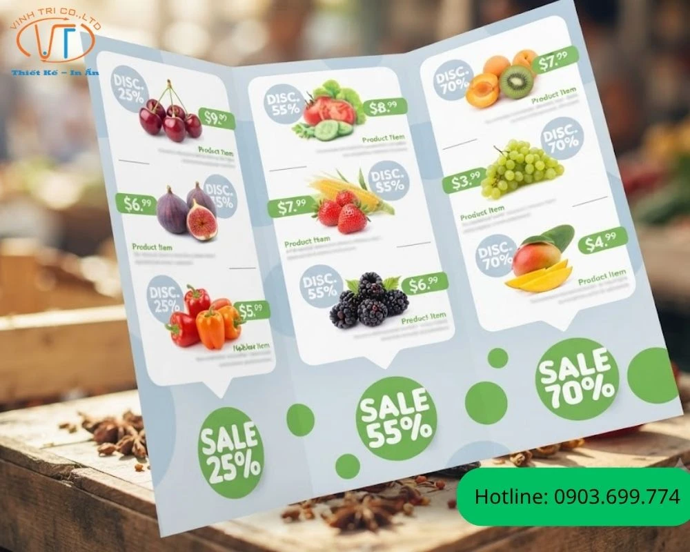 Mẫu brochure trái cây nhiều loại