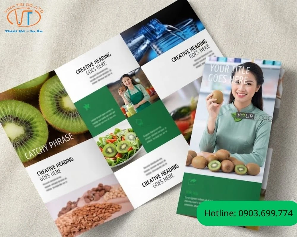 Mẫu brochure trái cây gấp 3 kiwi