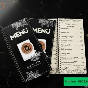 Mẫu menu gáy lò xo