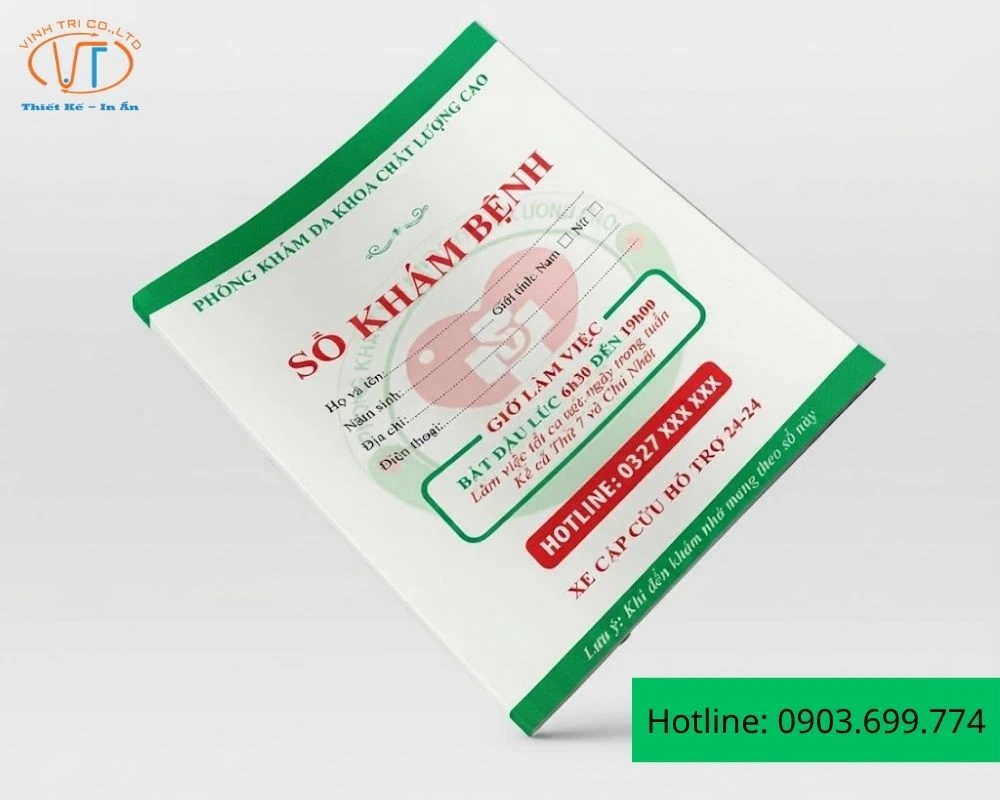 Mẫu sổ khám bệnh chất lượng cao