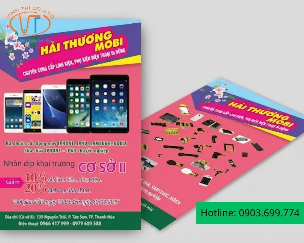 Mẫu tờ rơi điện thoại của Hải Thương Mobi