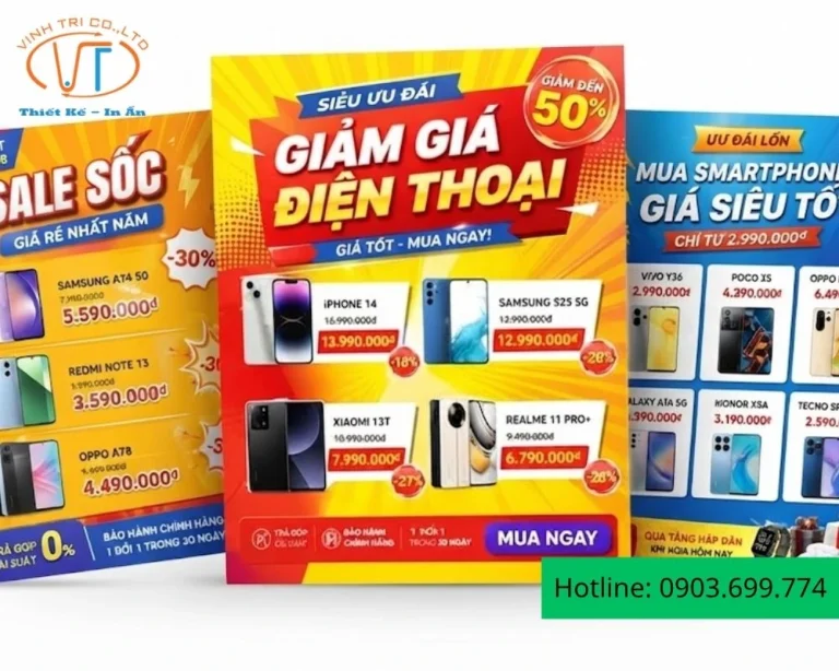 Mẫu tờ rơi điện thoại giảm giá 50%